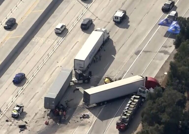 Three Killed, Four Injured in Fiery 8-Vehicle Collision on California Freeway